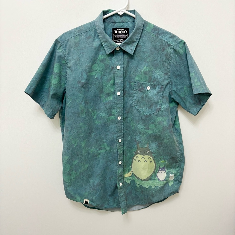 Studio Ghibli My Neighbor Totoro Shirt 30th Anniversary Button Down Anime Woven